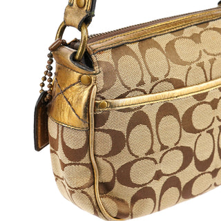 Coach 1495 Beige Brown Signature Legacy Shoulder Bag