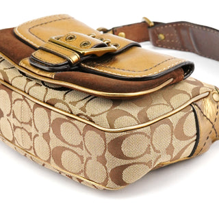 Coach 1495 Beige Brown Signature Legacy Shoulder Bag