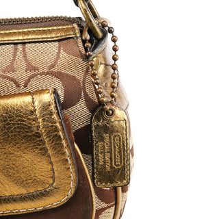 Coach 1495 Beige Brown Signature Legacy Shoulder Bag
