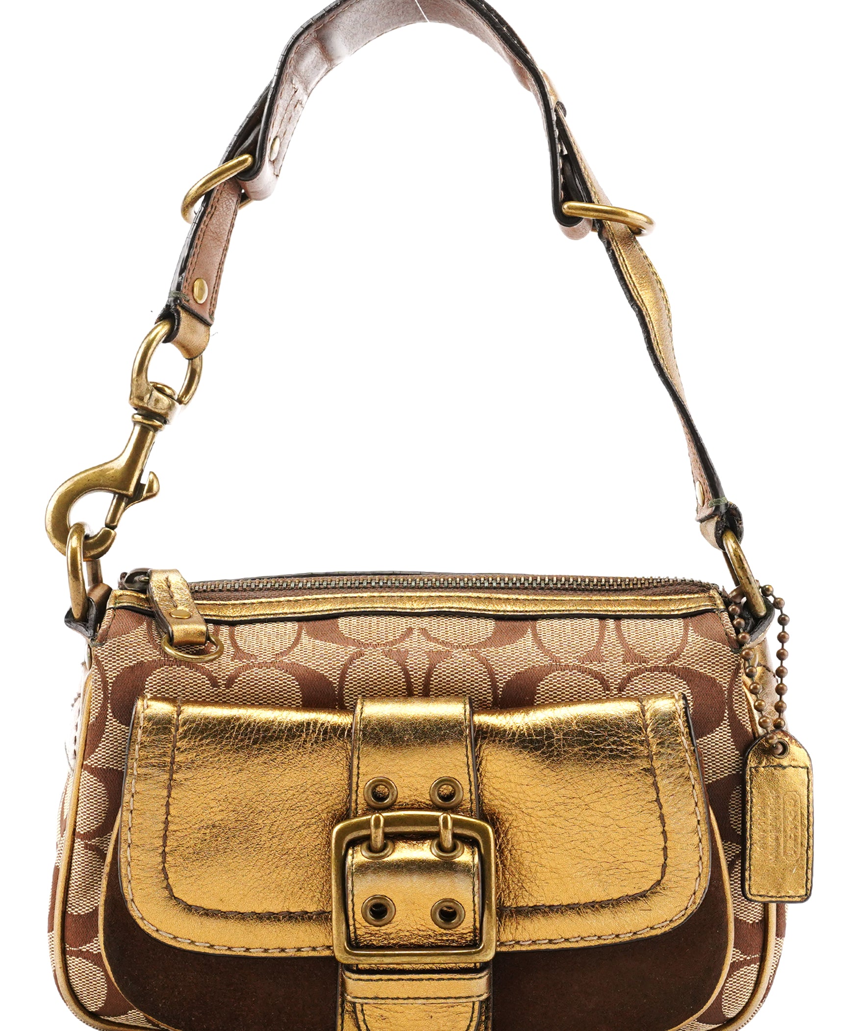 Coach 1495 Beige Brown Signature Legacy Shoulder Bag