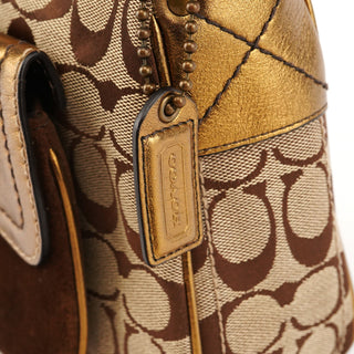 Coach 1496 Beige Bronze Signature Soho Shoulder Bag
