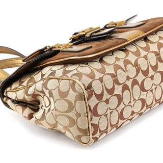 Coach 1498 Beige Brown Signature Soho Toite Bag