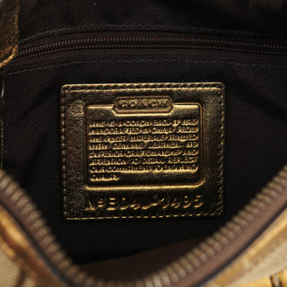 Coach 2004 Beige Gold Signature Soho Shoulder Bag