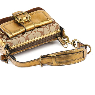 Coach 2004 Beige Gold Signature Soho Shoulder Bag