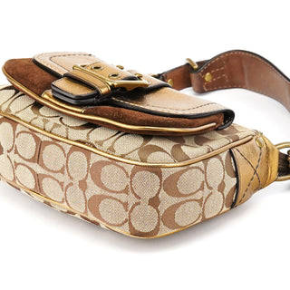 Coach 2004 Beige Gold Signature Soho Shoulder Bag