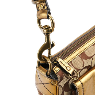 Coach 2004 Beige Gold Signature Soho Shoulder Bag