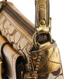 Coach 2004 Beige Gold Signature Soho Shoulder Bag
