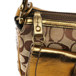 Coach 2004 Beige Gold Signature Soho Shoulder Bag