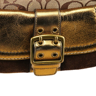 Coach 2004 Beige Gold Signature Soho Shoulder Bag