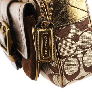Coach 2004 Beige Gold Signature Soho Shoulder Bag