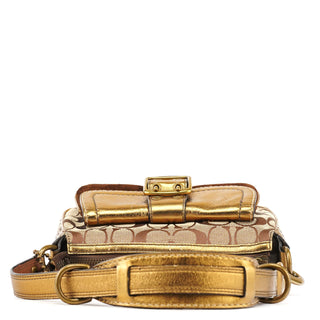 Coach 2004 Beige Gold Signature Soho Shoulder Bag