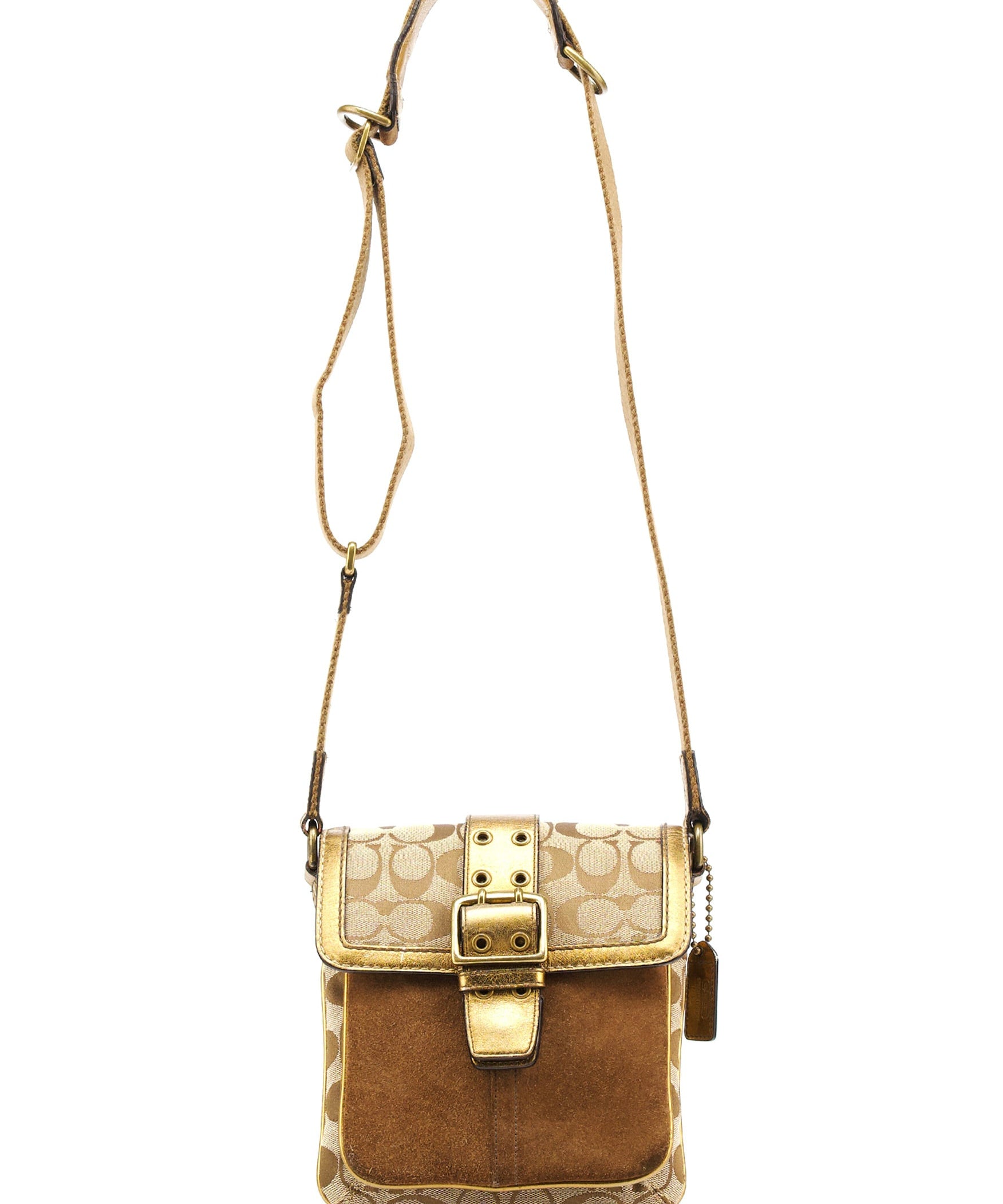 Coach 2004 Beige Gold Soho Crossbody Bag