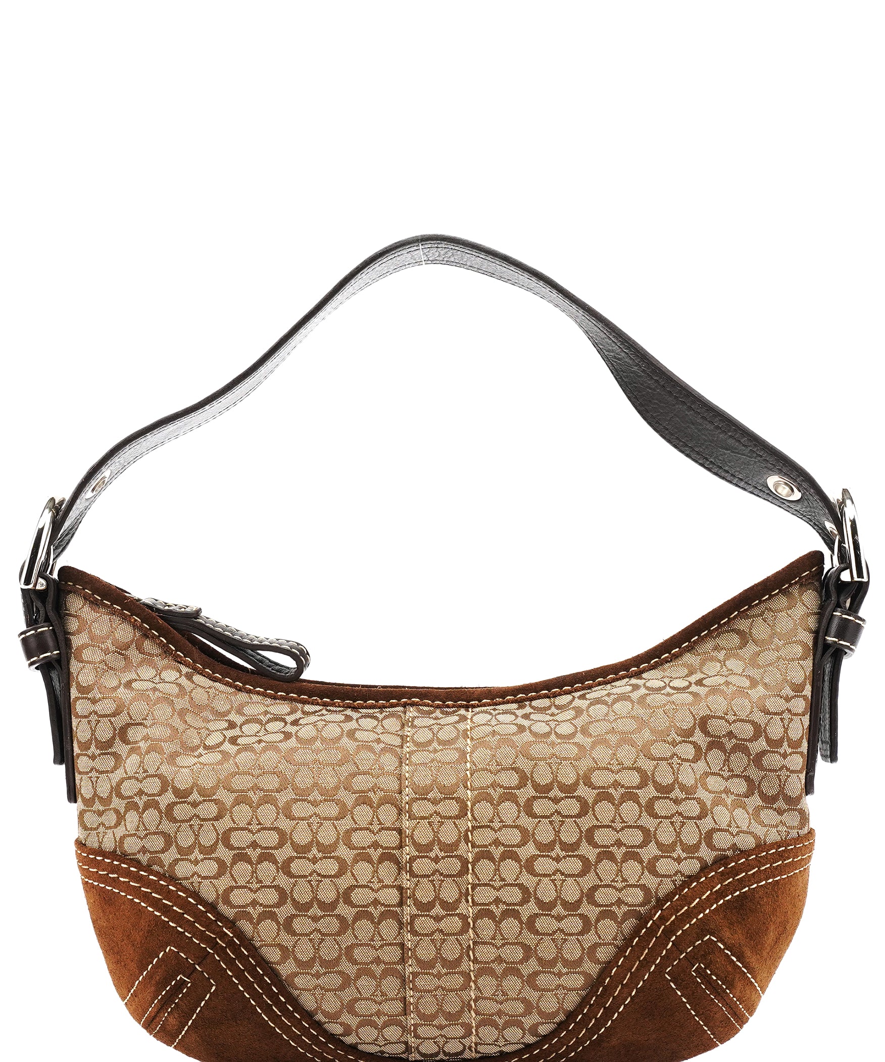 Coach 2154 Beige Brown Signature Soho Shoulder Bag