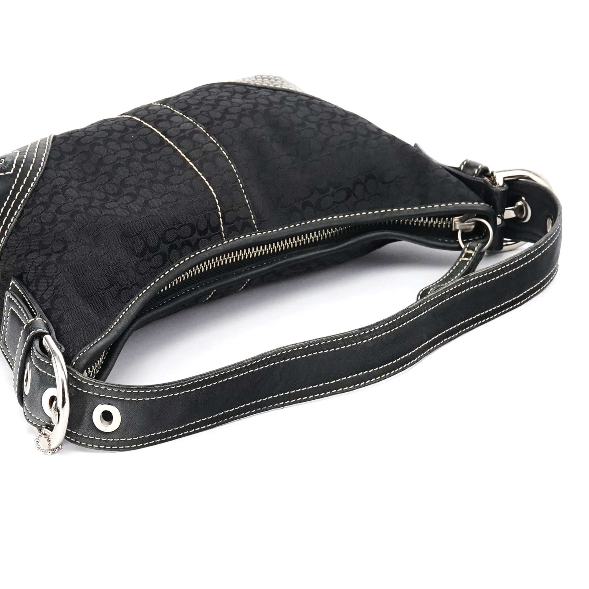 Coach 2154 Black Signature Canvas Soho Shoulder Bag