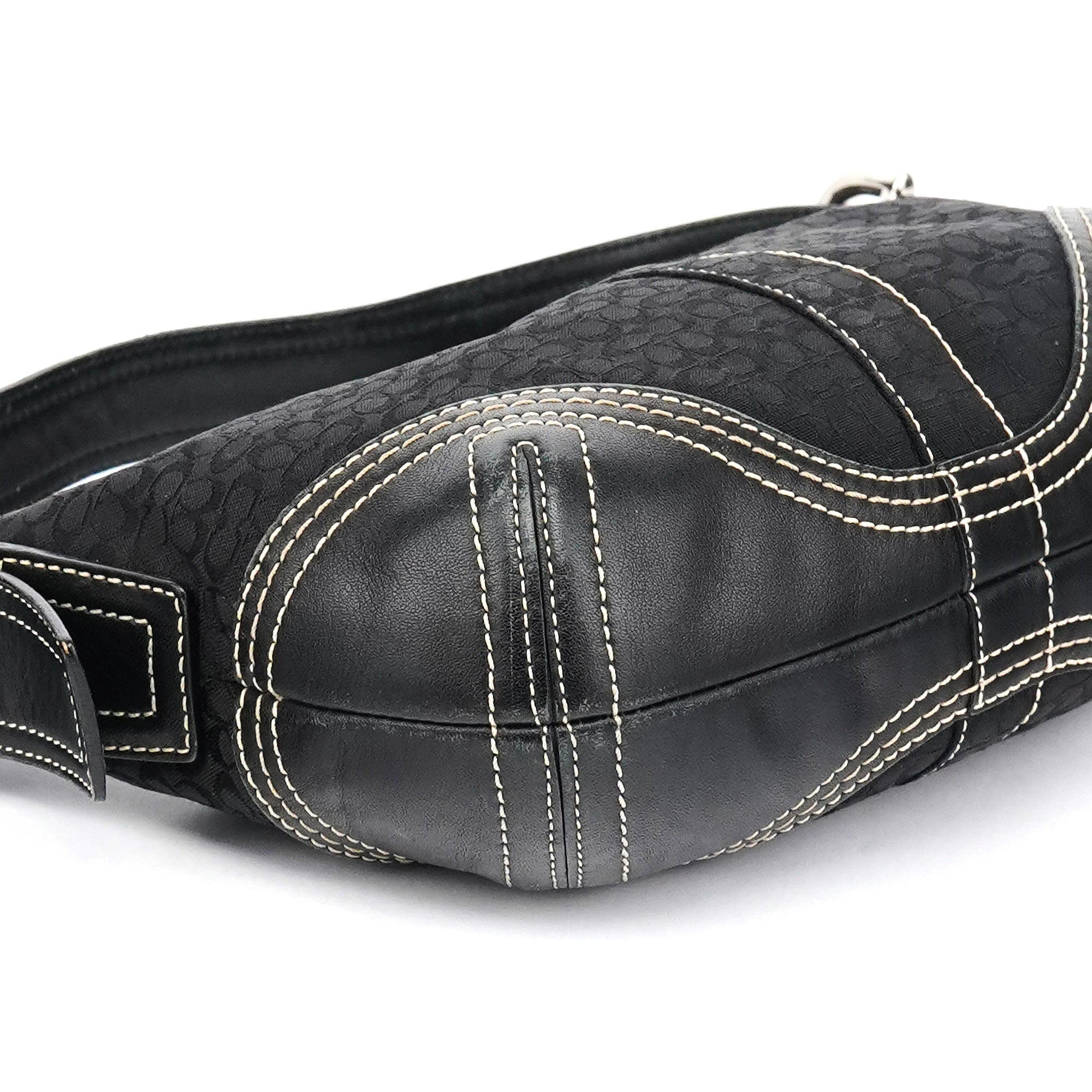 Coach 2154 Black Signature Canvas Soho Shoulder Bag