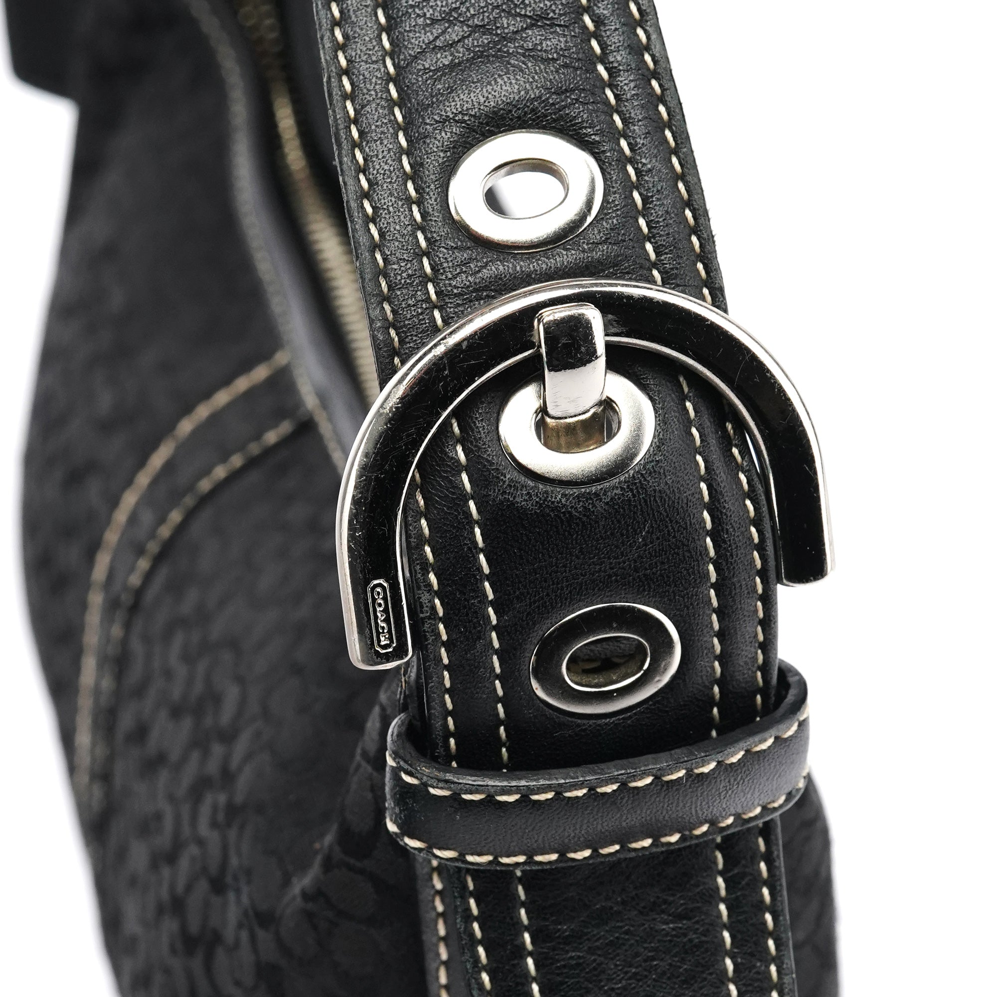 Coach 2154 Black Signature Canvas Soho Shoulder Bag