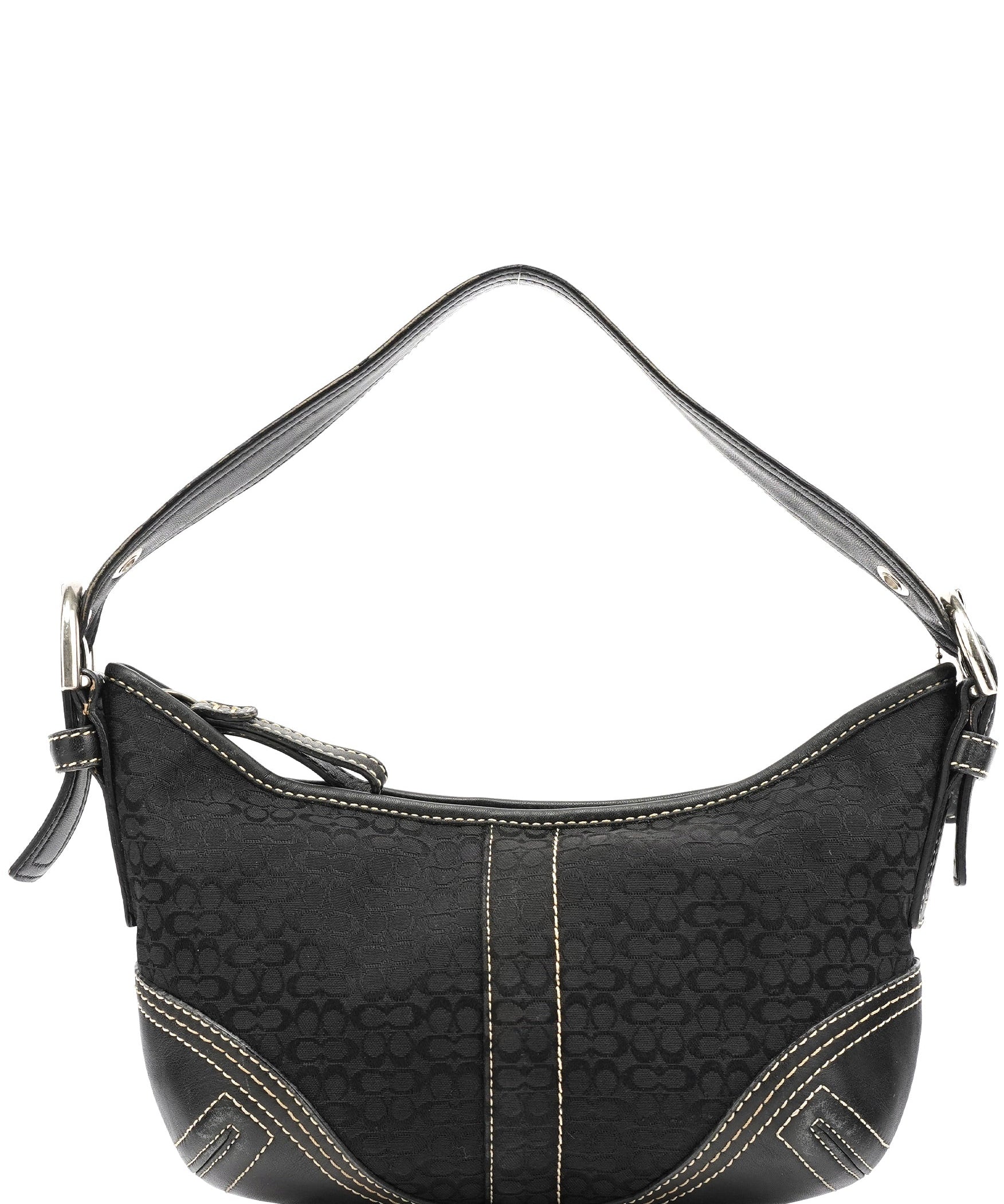 Coach 2154 Black Signature Canvas Soho Shoulder Bag