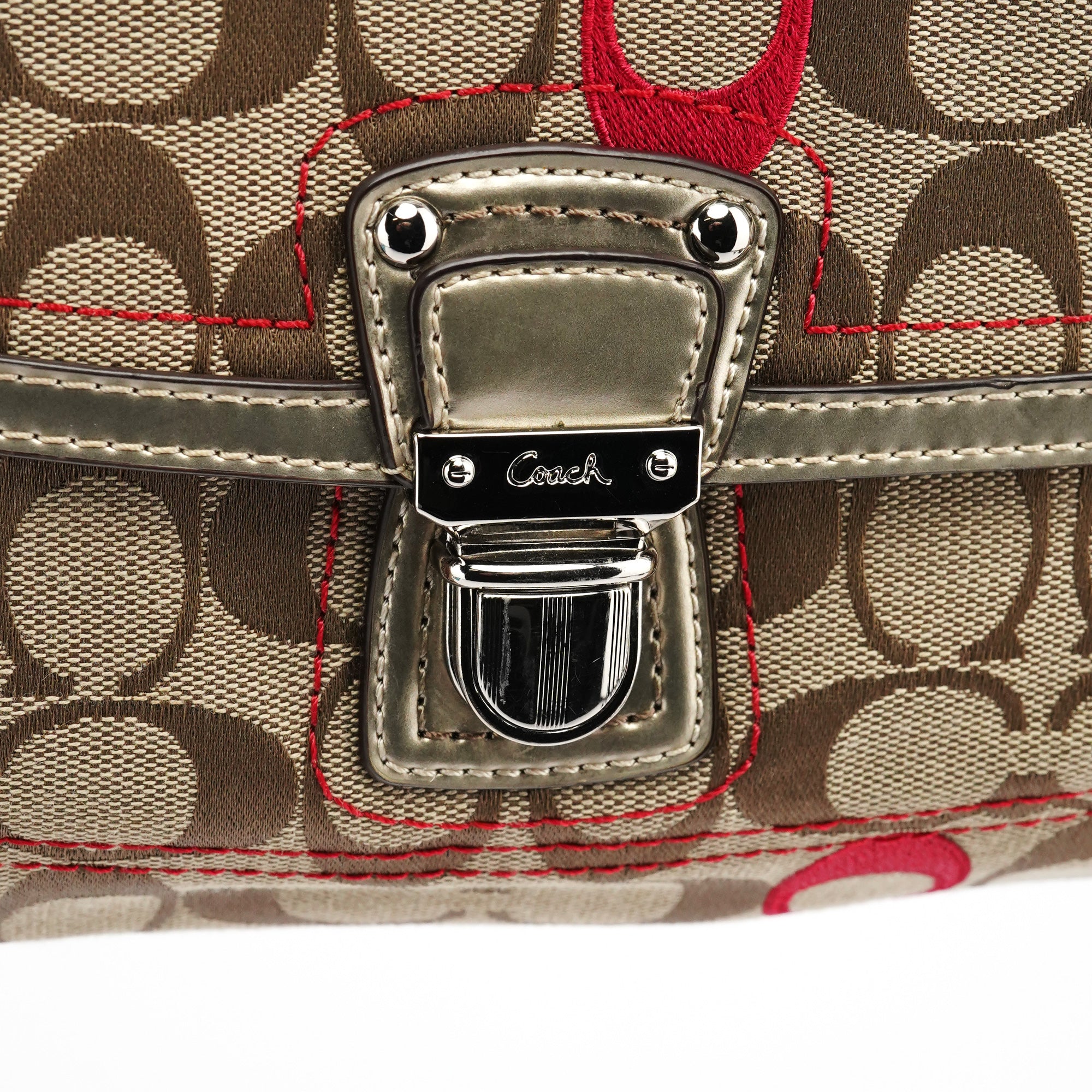 Coach 21623 Beige Silver Soho 2-Way Bag
