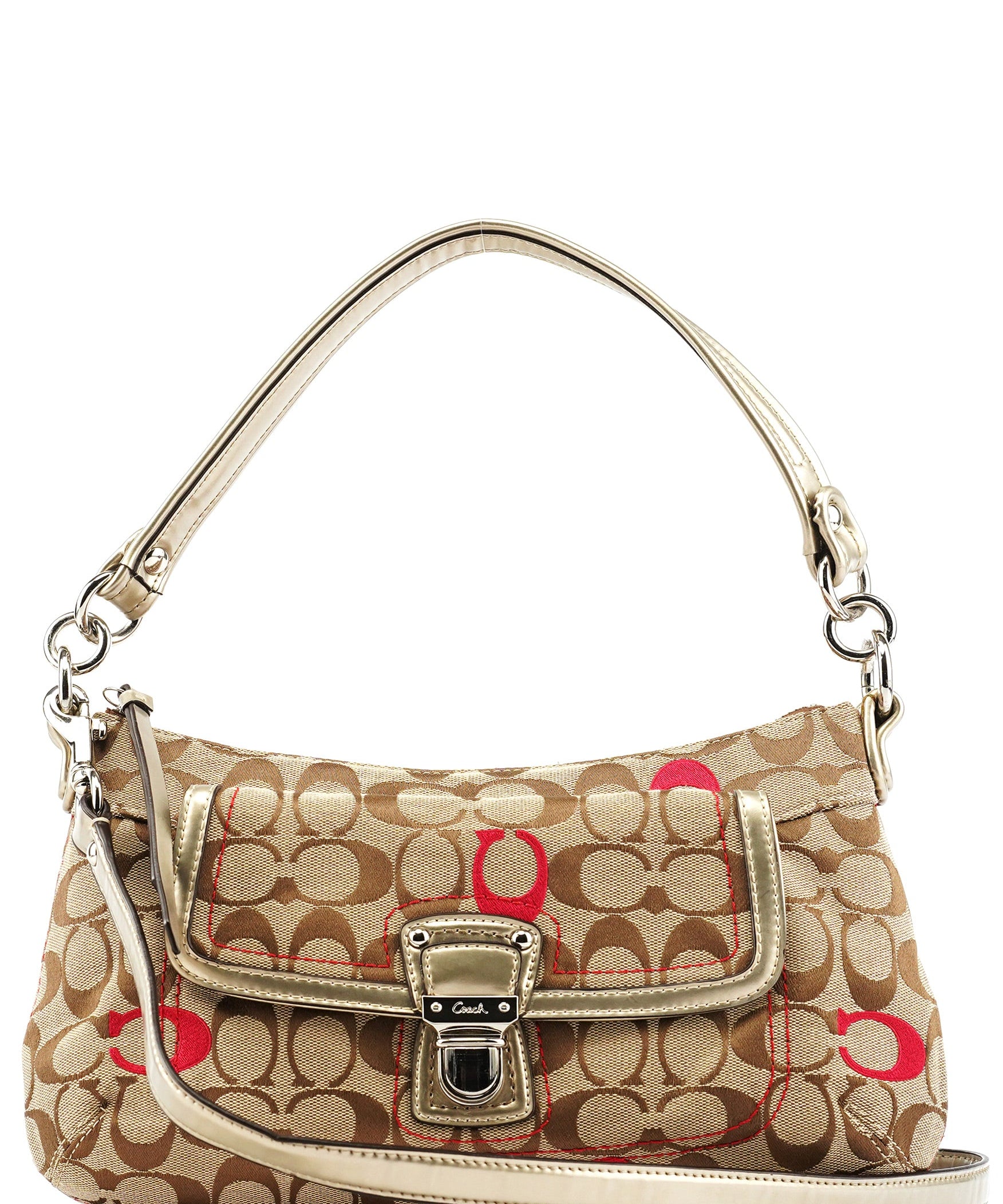 Coach 21623 Beige Silver Soho 2-Way Bag