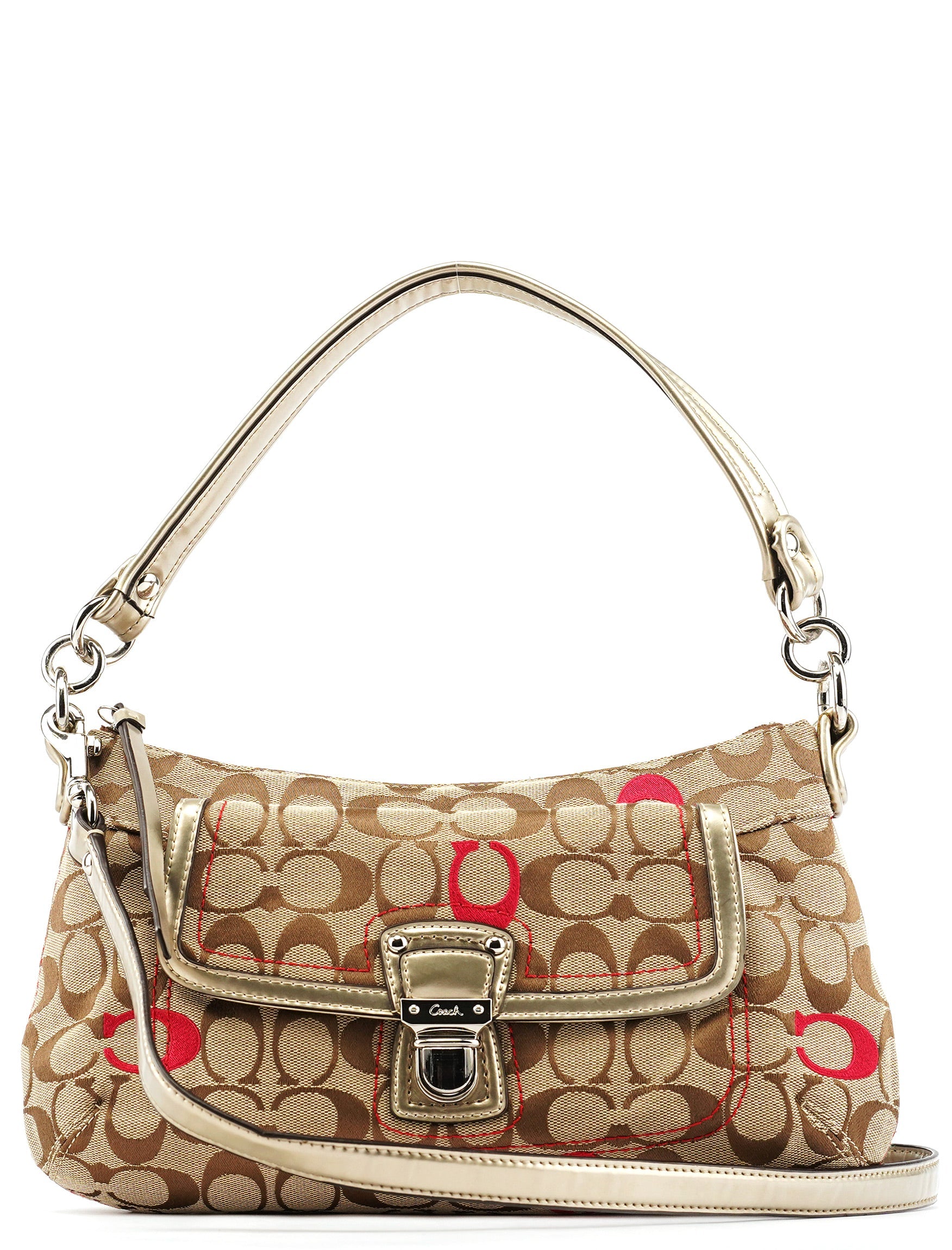 Coach 21623 Beige Silver Soho 2-Way Bag