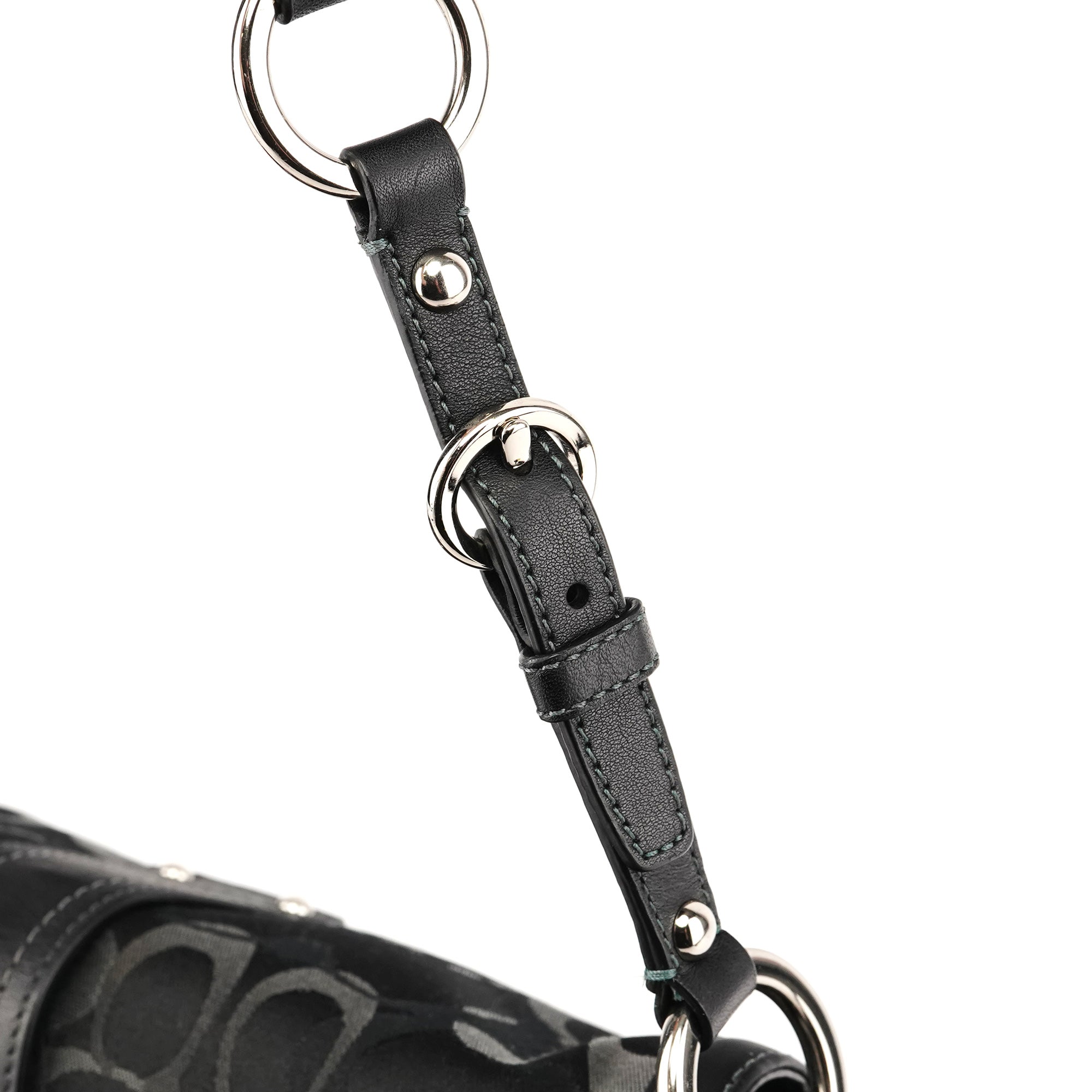 Coach 2175 Black Grey Signature Soho Shoulder Bag