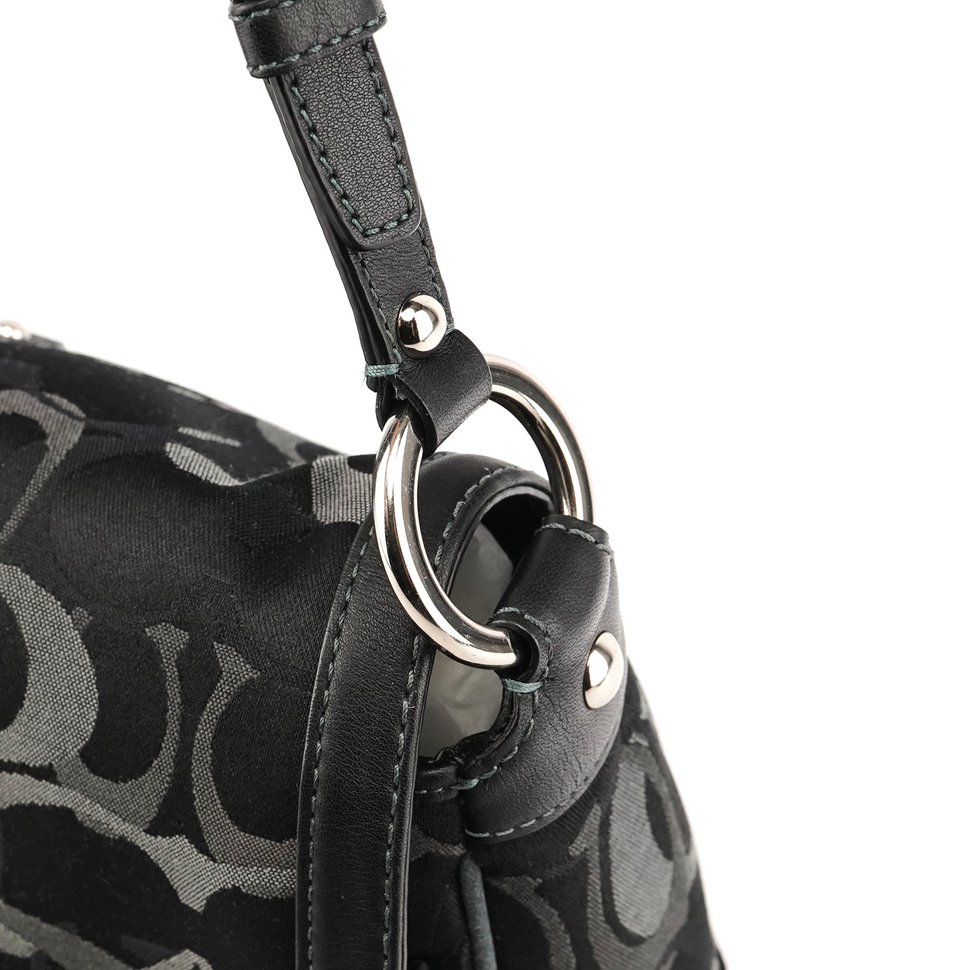 Coach 2175 Black Grey Signature Soho Shoulder Bag