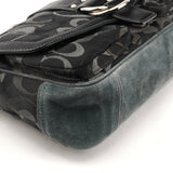 Coach 2175 Black Grey Signature Soho Shoulder Bag
