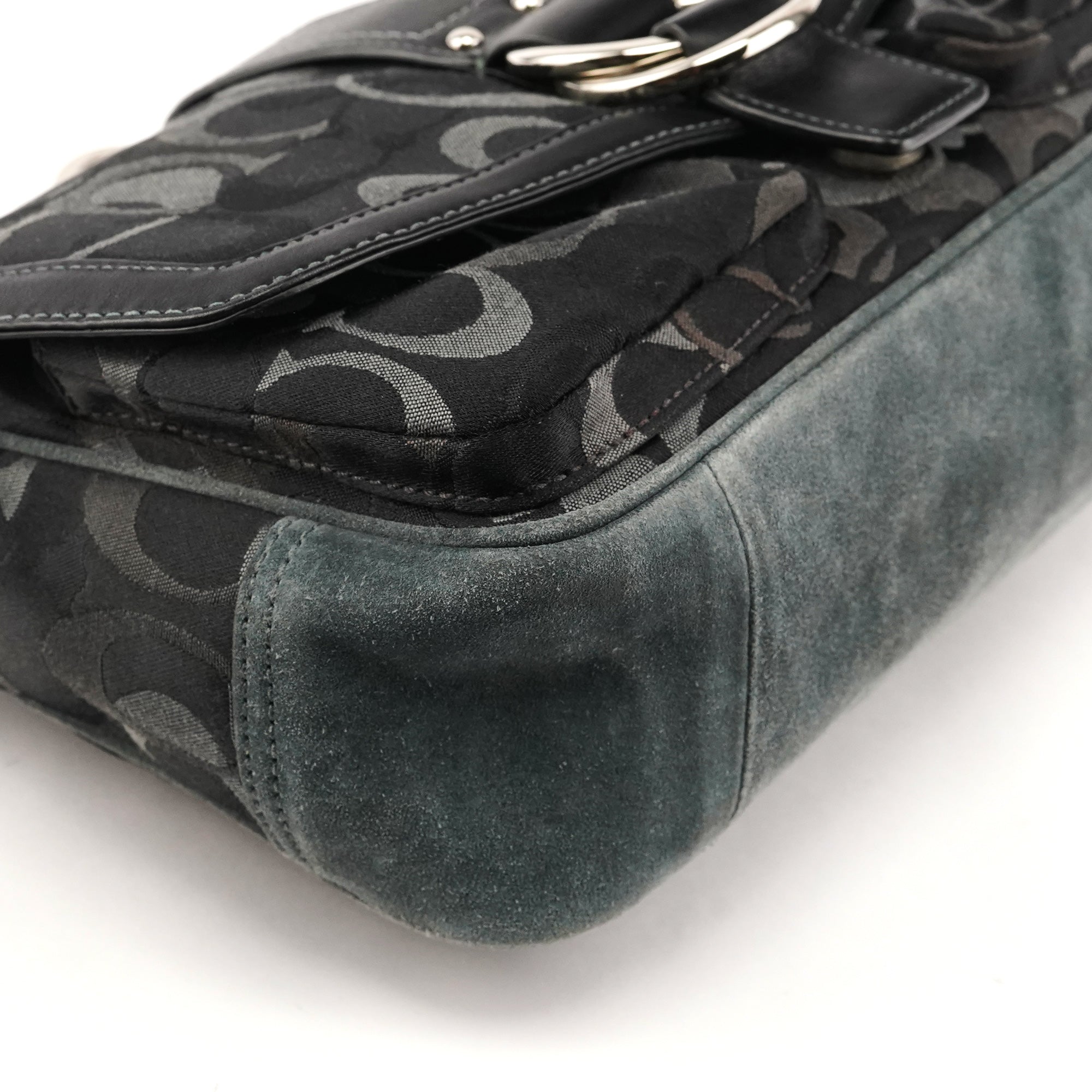 Coach 2175 Black Grey Signature Soho Shoulder Bag