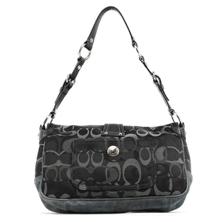 Coach 2175 Black Grey Signature Soho Shoulder Bag