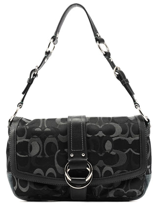 Coach 2175 Black Grey Signature Soho Shoulder Bag