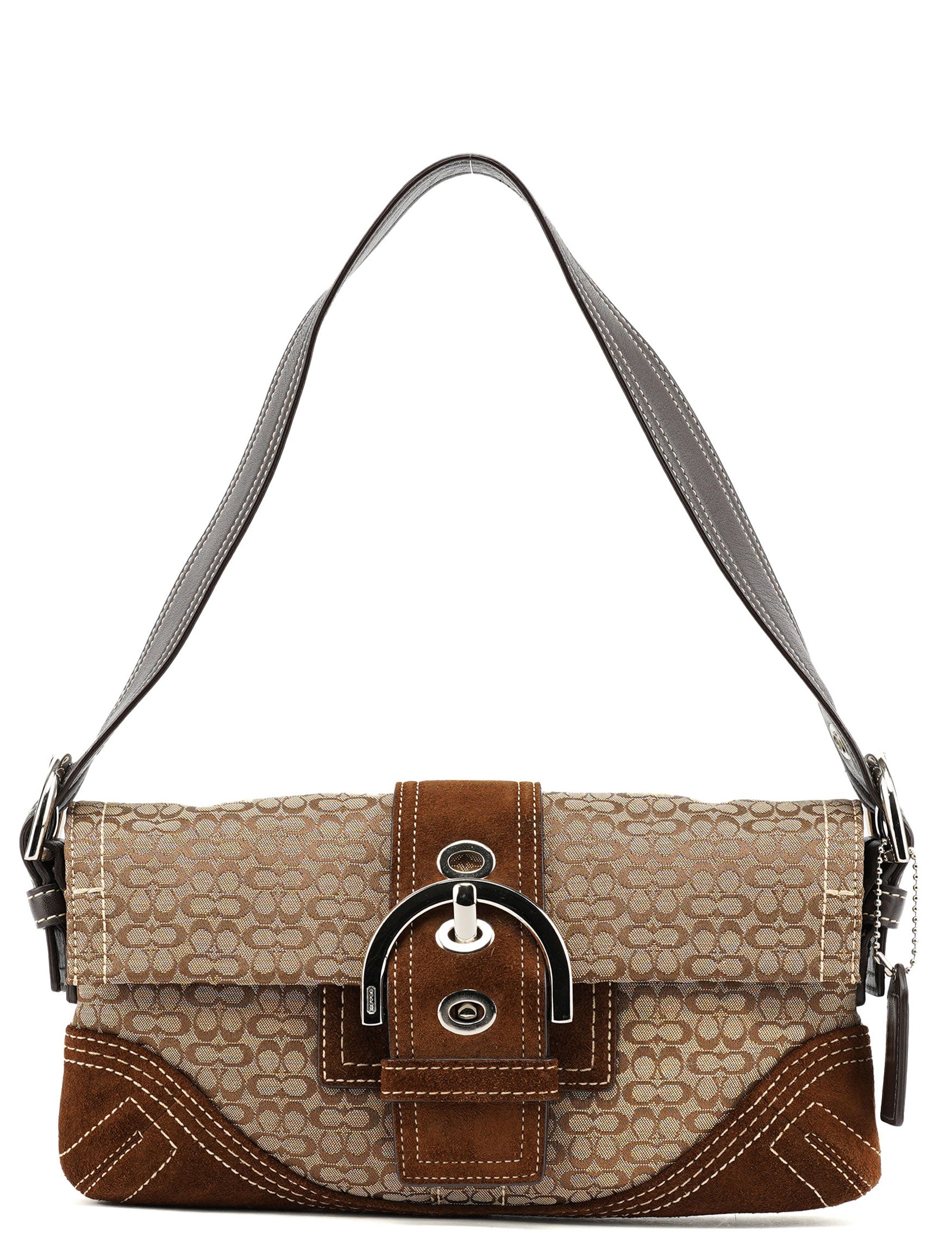 Coach 3628 Beige Brown Soho Shoulder Bag