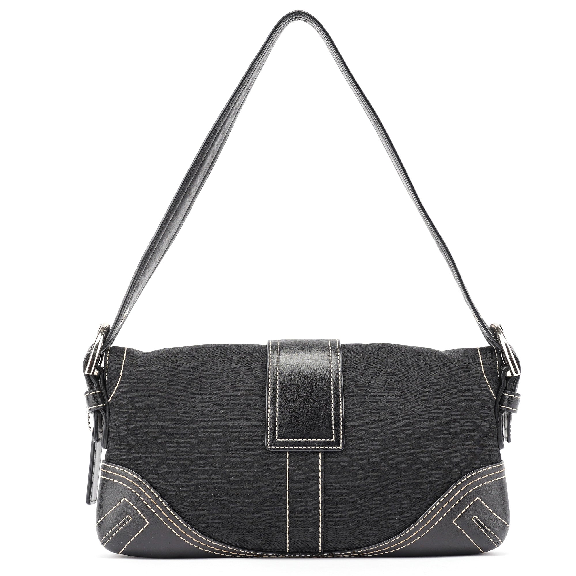 Coach 3628 Sac porté épaule Soho en cuir noir