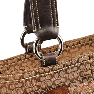 Coach 3646 Beige Brown Signature Soho Tote Bag