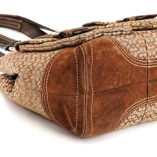 Coach 3646 Beige Brown Signature Soho Tote Bag