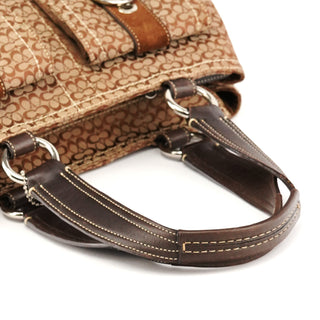Coach 3646 Beige Brown Signature Soho Tote Bag