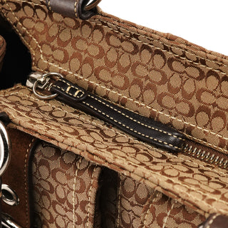 Coach 3646 Beige Brown Signature Soho Tote Bag