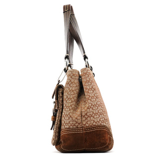Coach 3646 Beige Brown Signature Soho Tote Bag