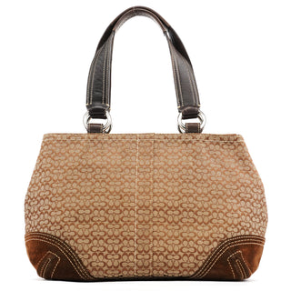 Coach 3646 Beige Brown Signature Soho Tote Bag