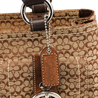 Coach 3646 Beige Brown Signature Soho Tote Bag