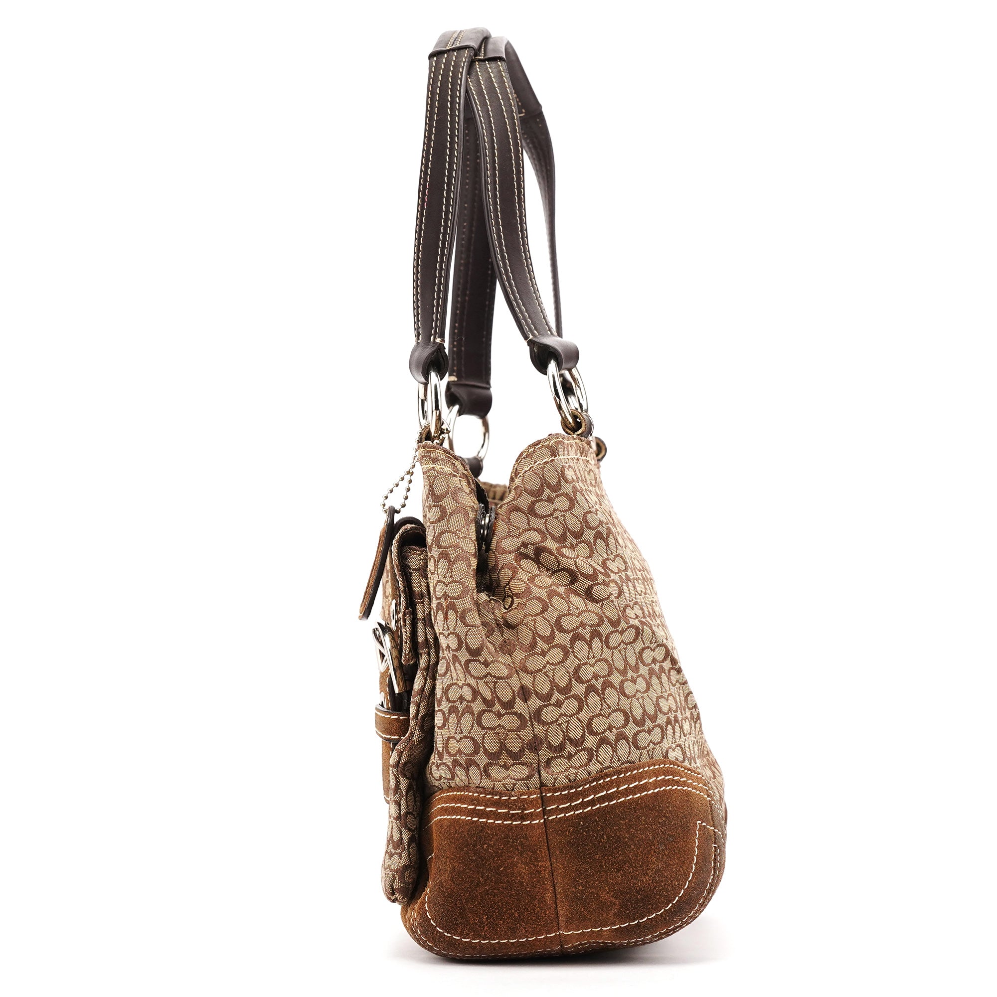 Coach 3646 Beige Brown Signature Soho Tote Bag