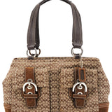 Coach 3646 Beige Brown Signature Soho Tote Bag