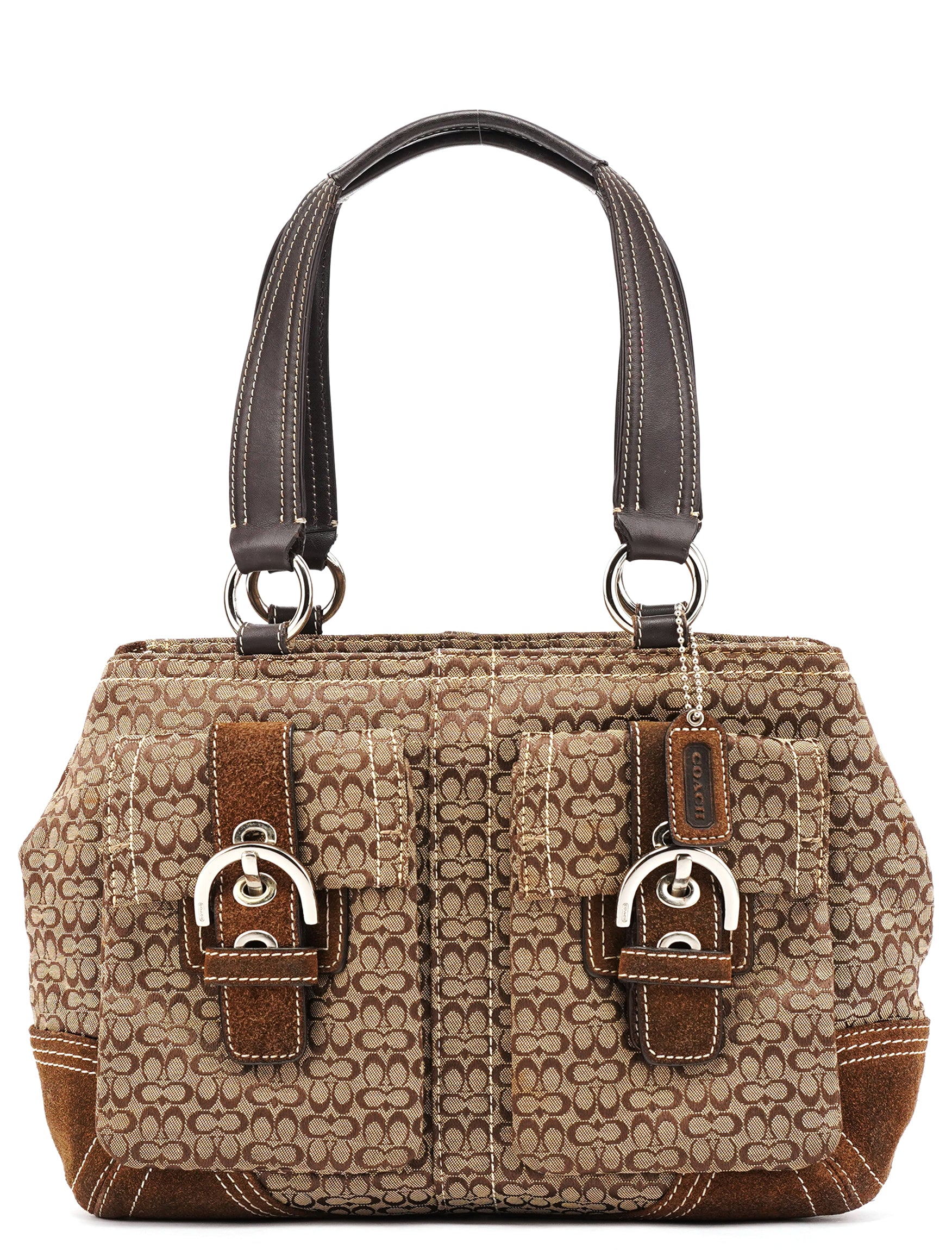 Coach 3646 Beige Brown Signature Soho Tote Bag
