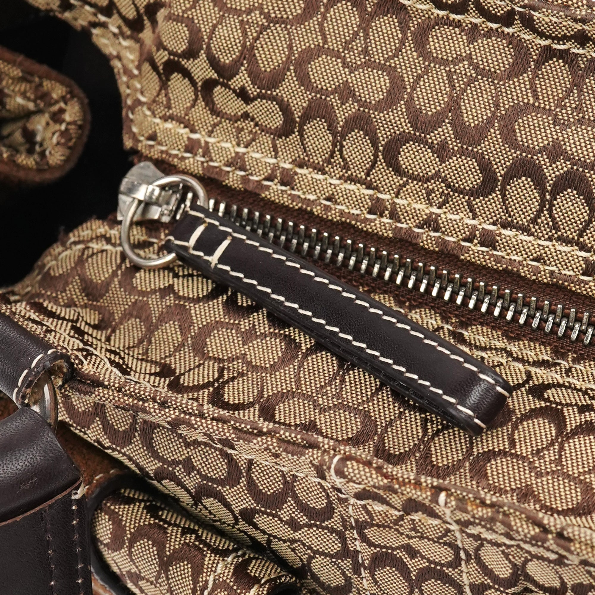 Coach 3646 Beige Brown Signature Soho Tote Bag