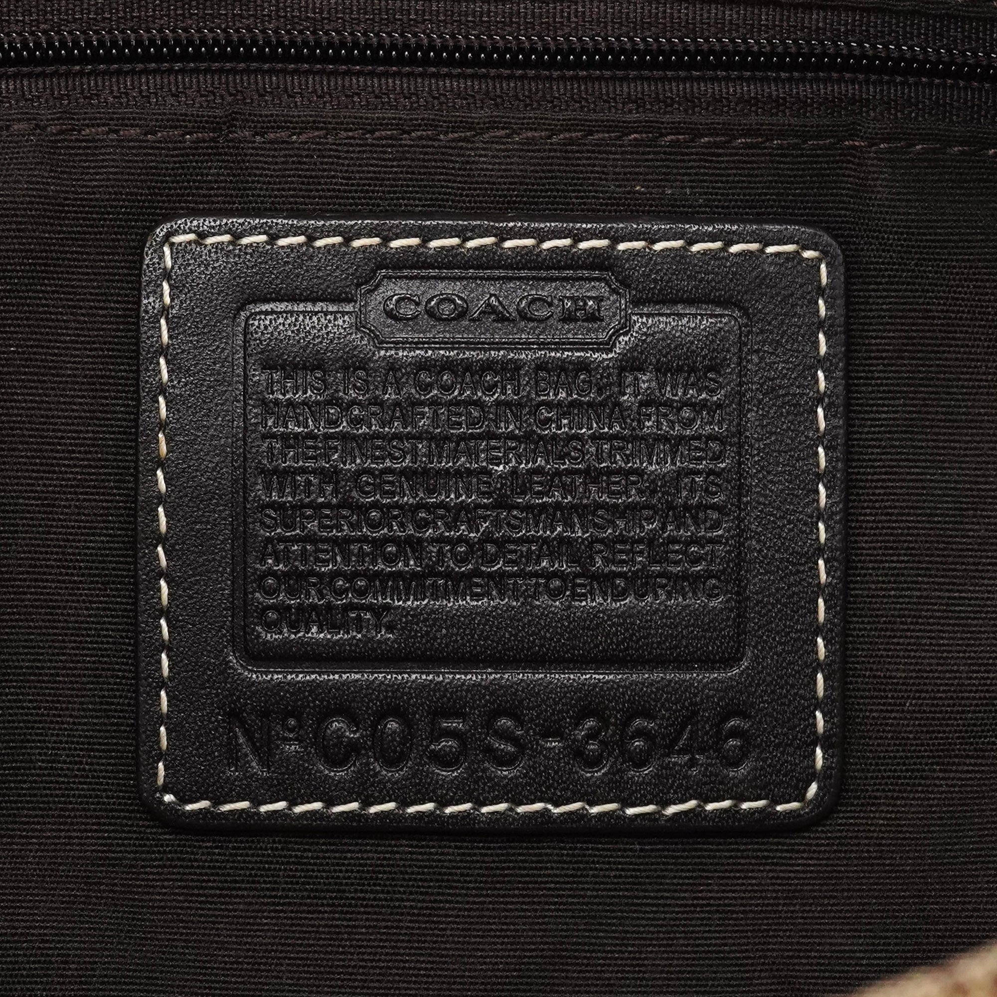 Coach 3646 Beige Brown Signature Soho Tote Bag