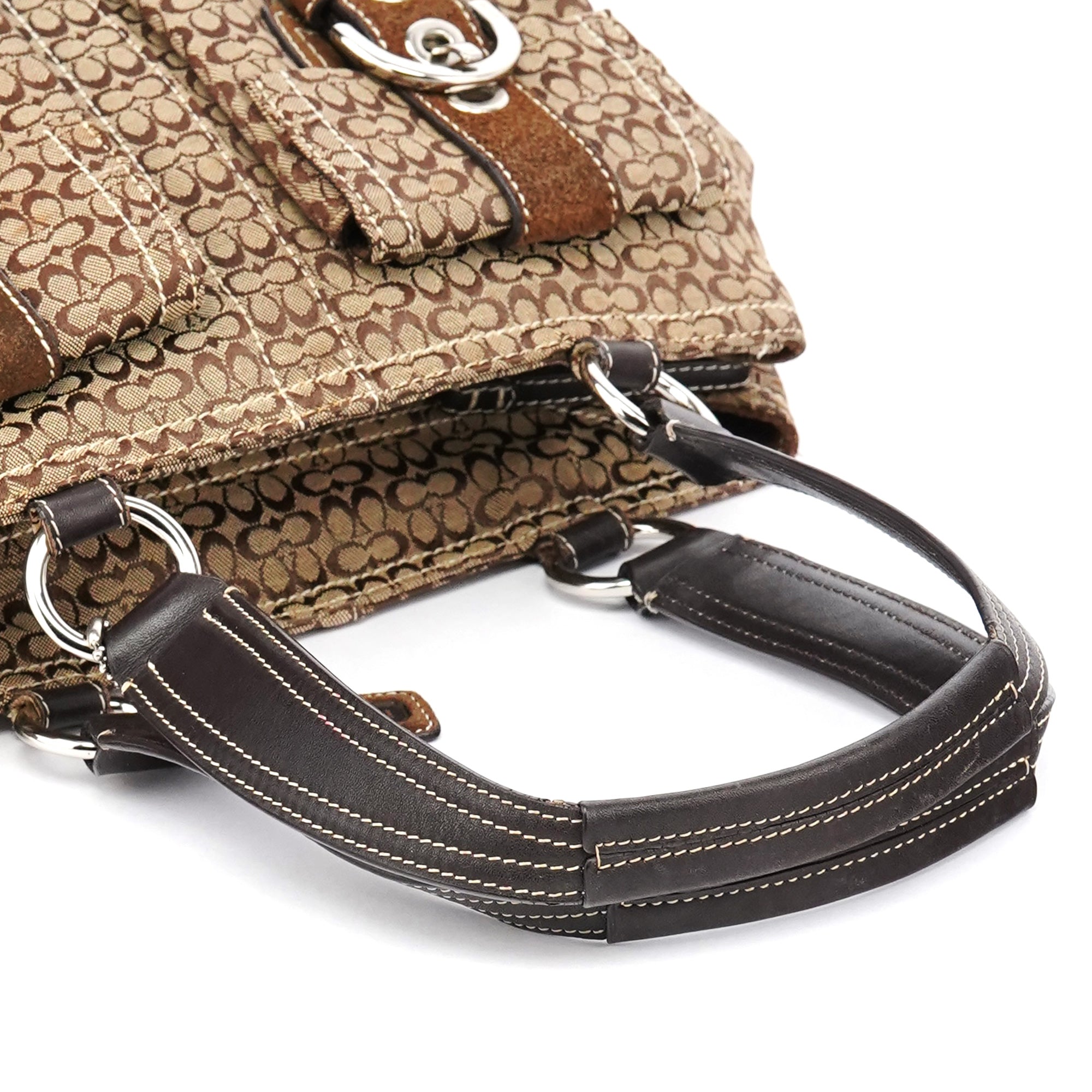 Coach 3646 Beige Brown Signature Soho Tote Bag
