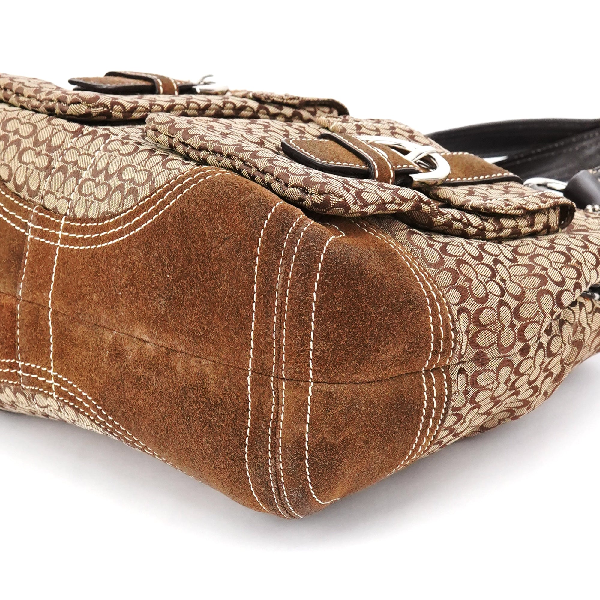 Coach 3646 Beige Brown Signature Soho Tote Bag