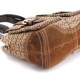 Coach 3646 Beige Brown Signature Soho Tote Bag