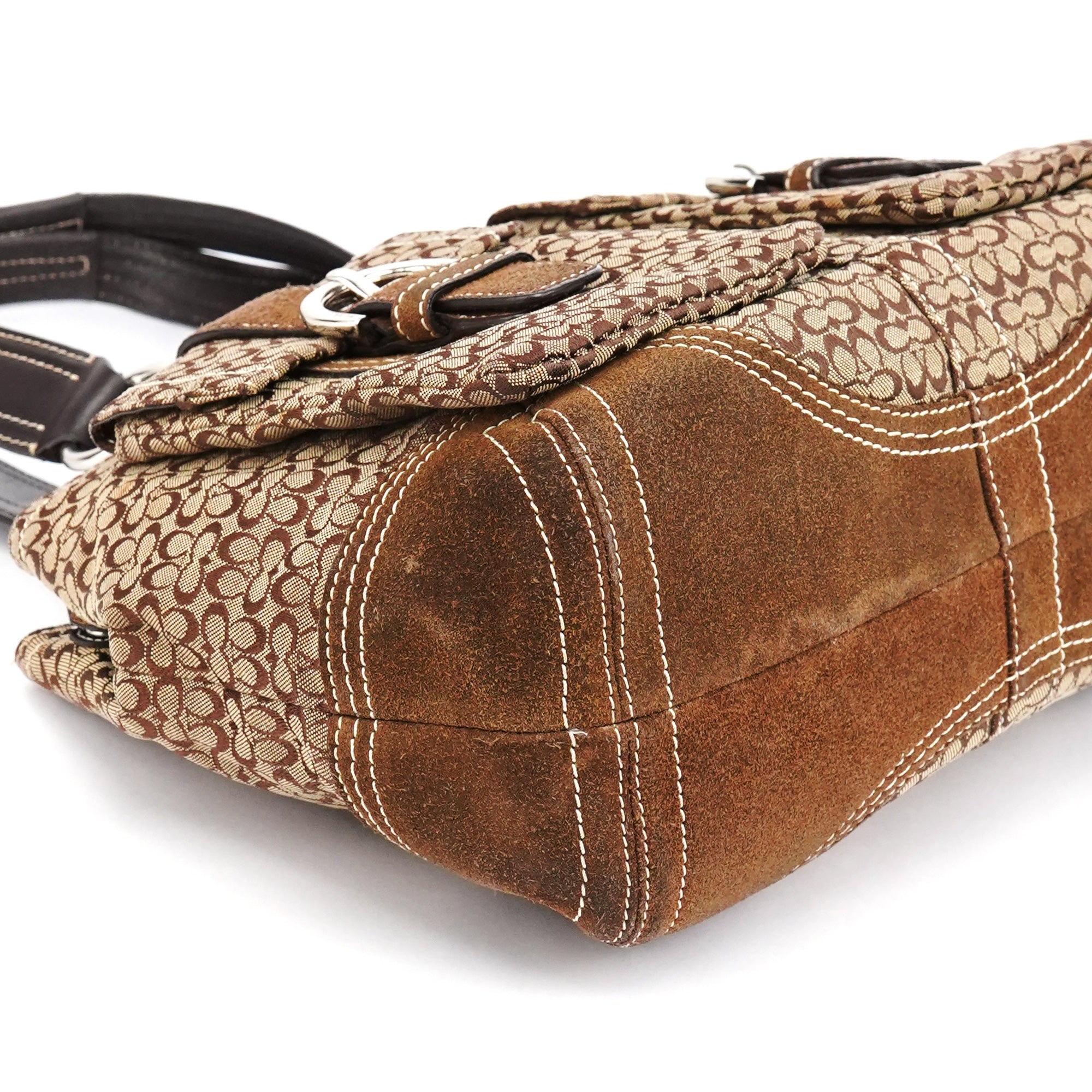 Coach 3646 Beige Brown Signature Soho Tote Bag