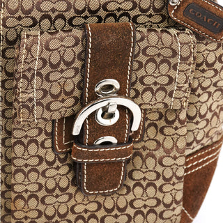 Coach 3646 Beige Brown Signature Soho Tote Bag