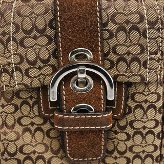 Coach 3646 Beige Brown Signature Soho Tote Bag